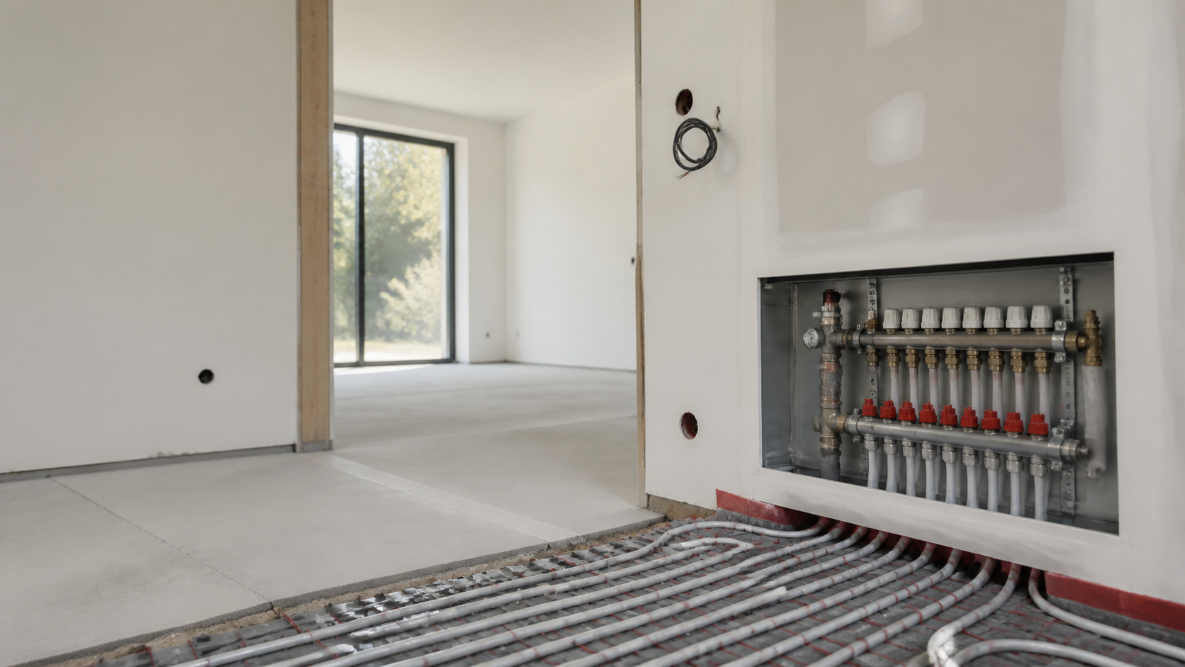 Rénovation intérieure avec chauffage au sol en préparation